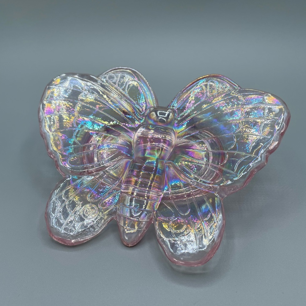 RARE Mosser Carnival Glass Butterfly Jewelry Tray